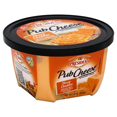 Rondele President Authentic Pub Cheese Sharp Cheddar Spreadable Cheese - 8oz