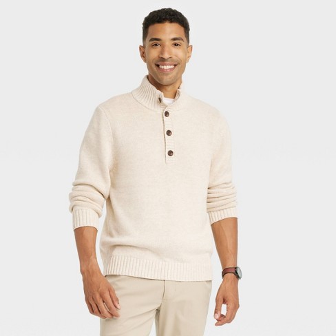 Men's Cable Knit Pullover Sweater - Goodfellow & Co™ Cream S