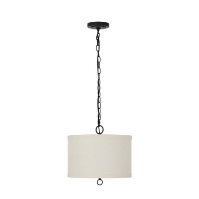 12.75" 1-Light Fabric Shade Pendant (Includes Light Bulb) - Cresswell Lighting