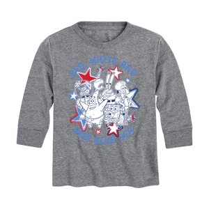 Boys' - SpongeBob SquarePants - Red, White and Deep Blue Sea Long Sleeve Graphic T-Shirt - 1 of 4