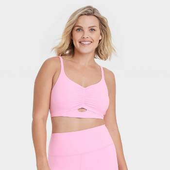 Women's Light Support Rib Triangle Bra - All In Motion™ Pink 3x : Target