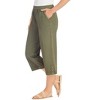 Collections Etc Stylish Button Trimmed Elasticized Waist Capris - 4 of 4