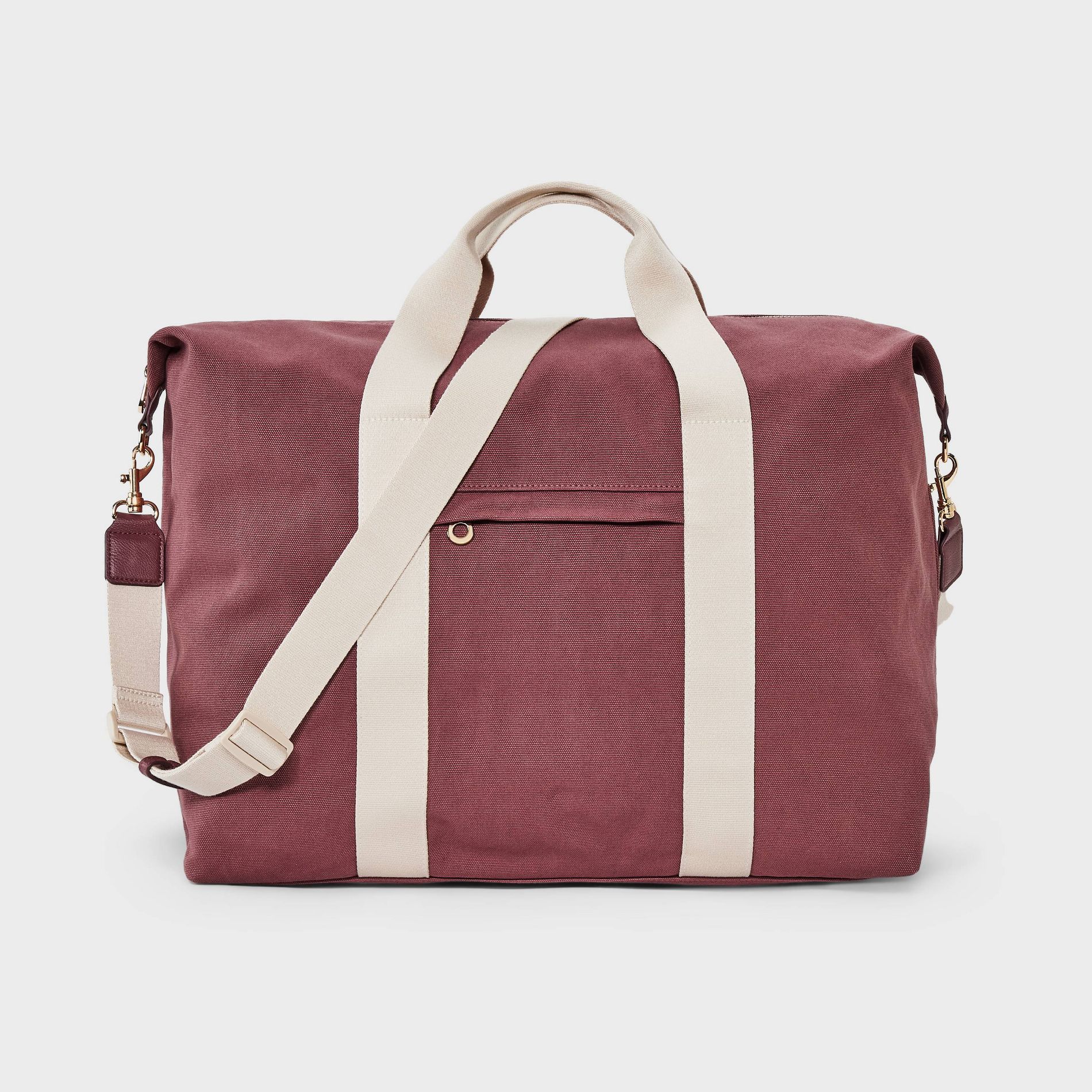 Foundational Weekender Bag - Universal Thread™ Red: Cotton Shell, Detachable Strap, 48 Linear Inches