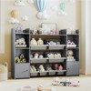 Tangkula 56" Large Toy Storage Organizer 4-Tier Kids Cubby Shelf with 8 Removable Bins and Bookshelf - 2 of 4