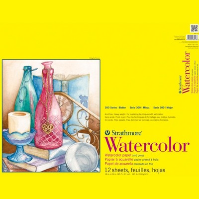 Strathmore 300 Series Watercolor Pad, 18 x 24 Inches, 140 lb, 12 Sheets