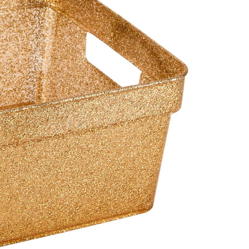 Simplify 3pk Small Glitter Totes Gold, 4 of 8