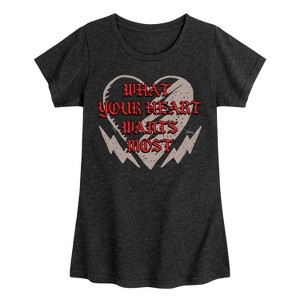 Girls' - Disney - Rise Of Red What Your Heart Wants Most Fitted Short Sleeve Graphic T-Shirt - 1 of 4