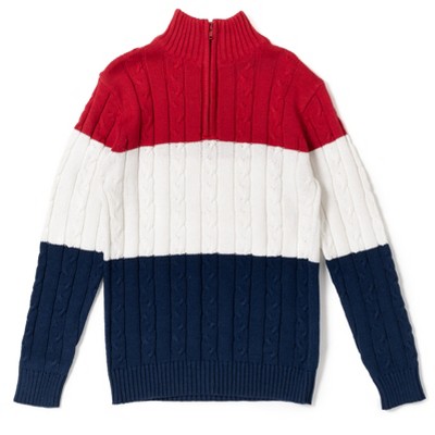 Cozeeme Little Boys Half Zip Long Sleeve Sweater Red 7-8 : Target