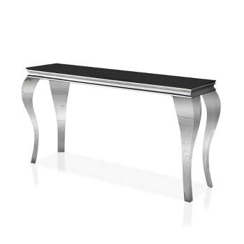 Forge Glam Glass Top Sofa Table Black/Silver - miBasics