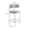 Modway Albie Fabric Counter Stools - Set of 2 – Mid-Century Modern Upholstered Kitchen Island Stools with Padded Seats and Wood Legs - 3 of 4