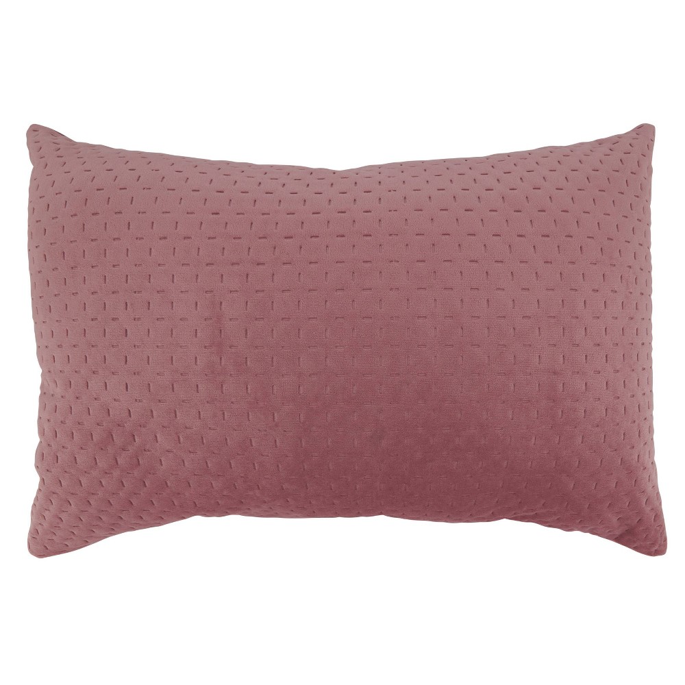 Photos - Pillow 14"x20" Oversize Pinsonic Velvet Design Poly-Filled Lumbar Throw  Ro