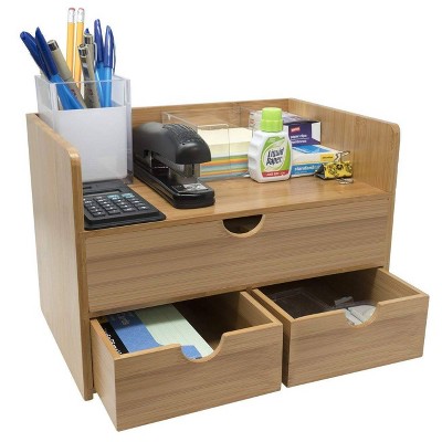 Sorbus 3-Tier Bamboo Shelf Makeup Organizer