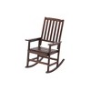 DOMETOUR Acacia Indoor Rocking Chair, Outdoor Solid Wood Patio Furniture New Style Brown - 2 of 4