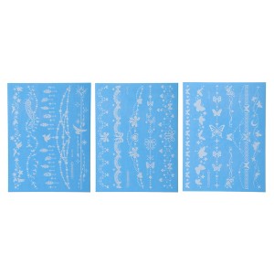 Unique Bargains Luminous Bracelet Pattern Fake Tattoos Fluorescent Blue 3 Pcs - 1 of 4