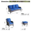 Ovios Orlando 5pc Gray Wicker Outdoor Patio Furniture Conversation Sofa Set with Cushions - 4 of 4