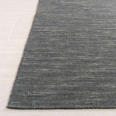 Handwoven Charcoal Grey Nomadic Kilim Rug - 3x5 Feet