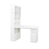 Okak 55.12IN Modern 2-in-1 L Shaped Desk with Glass Cabinet Doors, Corner Desk with Drawers and Bookshelf, Standing Desk for Home, Office - 4 of 4