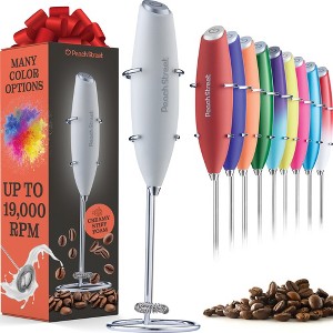 Peach Street Powerful Handheld Milk Frother, Mini Frother Wand, Battery Operated Stainless Steel Mixer, With Stand. for Milk, Latte - 1 of 4