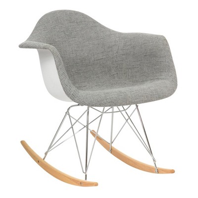 LeisureMod Wilson Modern Rocking Chair - Plush Upholstery, Smooth Rocking Motion, Perfect for Nurseries or Living Rooms
