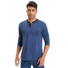 Mens Long Sleeve Henley Shirts Casual Tee Shirts Crew Neck Regular Fit Button Pullover T-Shirts - 4 of 4
