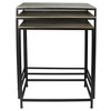 HomeRoots Set of Three Brass and Black Aluminum and Iron Frame Nested Tables - 4 of 4