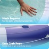 Joyfy 80" Pool Lounger Float with Mesh, Double Tanning Pool Floats, Round Ring Lounger with Cup Holder for Adults Lake Beach Fun (Navyblue Strpie) - 3 of 4