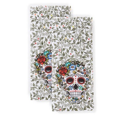 2pk Skull & Vine Kitchen Towels - Fiesta