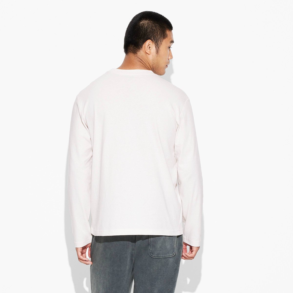 Мужские свитеры Original Use Men's Long Sleeve T-Shirt - Original Use™ Cream XXL: Cotton Jersey Pullover — фото 3