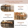 VECELO 3-Piece Coffee Side Table Set, Industrial Small Nesting Coffee Tables, End/Side Tables for Living Room or Bedroom, Brown - 4 of 4