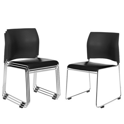 Hampden Furnishings 4pk Jody Collection Vinyl Stack Chair Black: 5-year ...