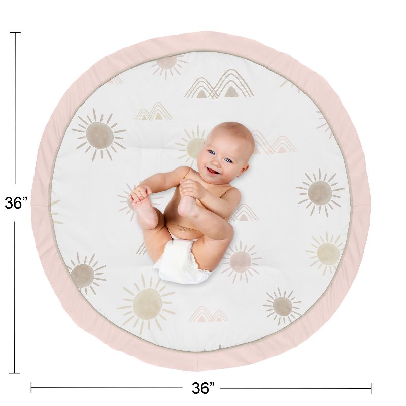 Sweet Jojo Designs Girl Baby Tummy Time Playmat Desert Sun Pink Mauve and Taupe, 5 of 6