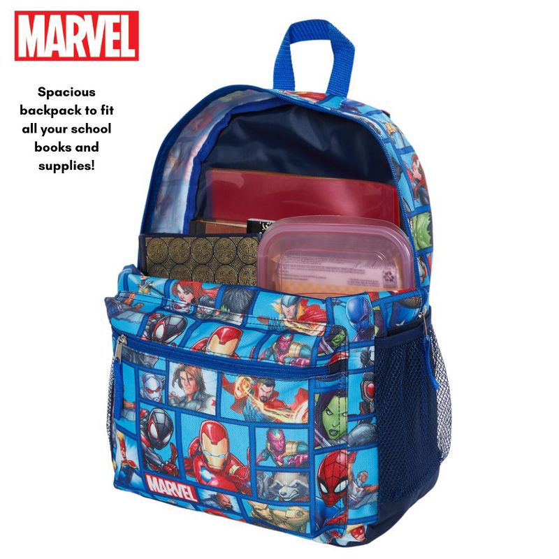 Disney Marvel Comics Avengers Iron Man, Thor, Captain Marvel, Spiderman Backpack for Kids, 16 inch, 5 of 9