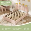 Docred Boucle bed frame Child Wood Upholstered Bed Frame with Adjustable Headboard Standard Crib Size Toddler Fabric Modern Platform Bed - 3 of 4