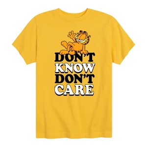 Boys' - Garfield - Don’t Know Don’t Care Short Sleeve Graphic T-Shirt - 1 of 4