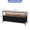 3 Fabric Drawers TV Stand for 55 Inch TV, Modern Living Room Storage TV Stand with Open Space - 3 of 4