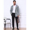 Lars Amadeus Men's Winter Stand Collar Double Breasted Notch Lapel Pea Coats - 3 of 4