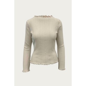 Women's MOCK NECK STRETCH COTTON-JERSEY TOP - Sadie & Sage - 1 of 2