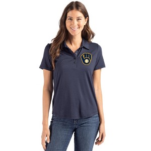 Milwaukee Brewers Cutter & Buck Coastline Epic Comfort Recycled Womens Polo - 1 of 1