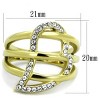Slickblue Heart Crystal Ring for Women – Two-Tone Gold IP Plated Stainless Steel, Valentine Style, Sizes 5-10 - 2 of 4