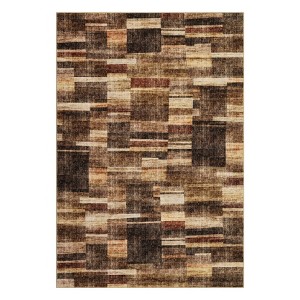 Washable Modern Geometric Patchwork Print Living Room Rugs, Soft Ultra Thin Non Slip Bedroom Carpet for Dining Room Home Office - 1 of 4