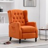 Recliner Chair With Seat Cushion, Buckle Backrest PU Reclining Sofa Chair, Modern Armchair Reading Chair - 2 of 4