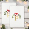 Linum Home Textiles Christmas MISTLETOE MONOGRAM - Embroidered Luxury 100% Turkish Cotton Hand Towels (Set of 2) - 2 of 3