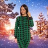 Silver Lilly - Slim Fit Women's Buffalo Plaid One Piece Pajama Union Suit with Drop Seat - image 2 of 4