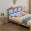 Rattan Bed Frame with Natural Rattan Headboard, Queen Bed Frame with LED Lights, Platform Bed Frame with Headboard, No Box Spring Needed - 4 of 4
