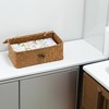 Aoibox Set of 2 Wicker Basket with Lid Seagrass Woven Decorative Storage Bins for Organizing Home and Closet - 4 of 4