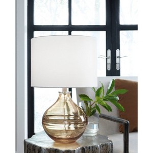 Signature Design by Ashley Lemmitt Table Lamp: Crystal Accents, Drum Shade, UL Listed - 1 of 4