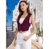 Allegra K Women's Vintage Button-Up Sleeveless Cropped Jean Waistcoat Vest - 2 of 4