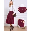 INSPIRE CHIC Women's Corduroy Button Front High Waist A-line Midi Skirt - 2 of 4
