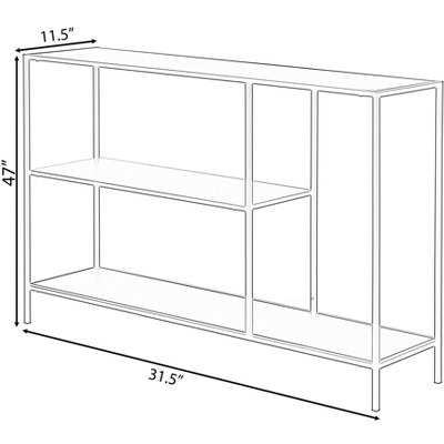 Black Metal Console Table with Open Shelves, 50" Modern Design