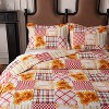 Hachikiko Sunflower Patchwork Cotton Quilt Set,Farmhouse Country Bedspread with Shams - 3 of 4